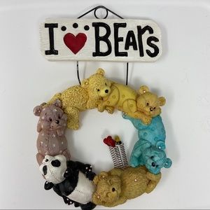 I Love Bears Hanging Figurine Vintage 1999